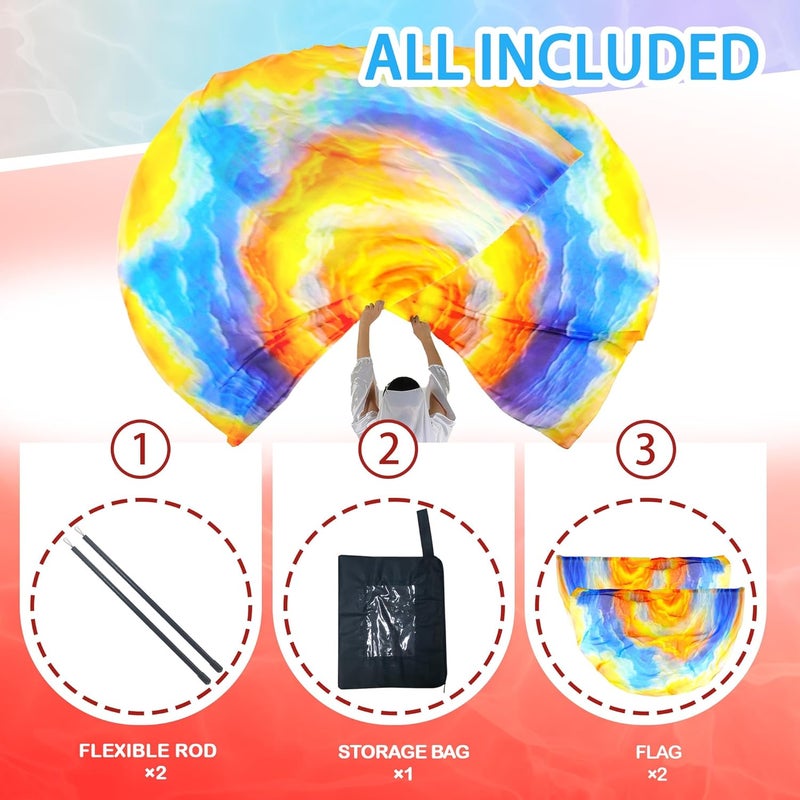 MUNAFIE Worship Flags for Dance Church,Praise Dance Flags for Worship Set(2 Flags+ 2 Flexi Rods+1 Storage Bag) #SKM - Image 2